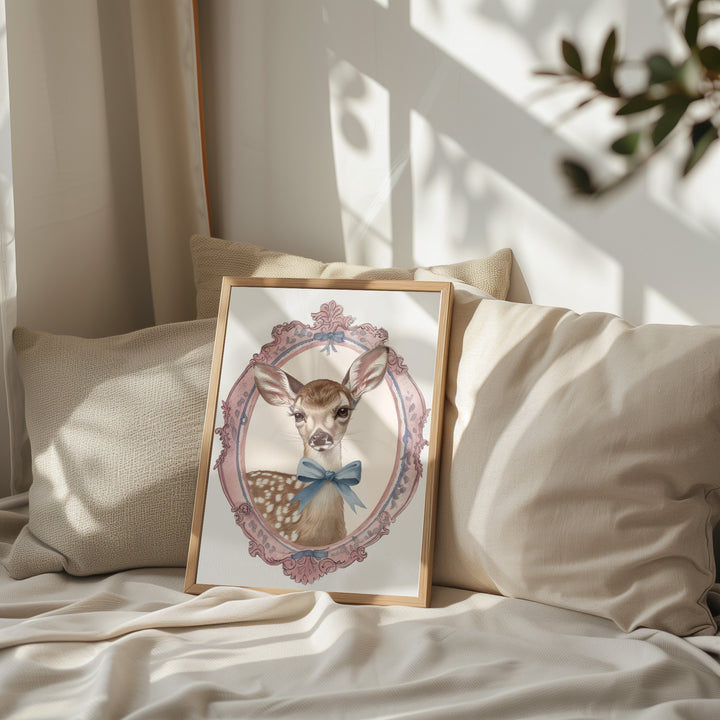 Charming Deer Kids Print.hallway,livingroom,timber border