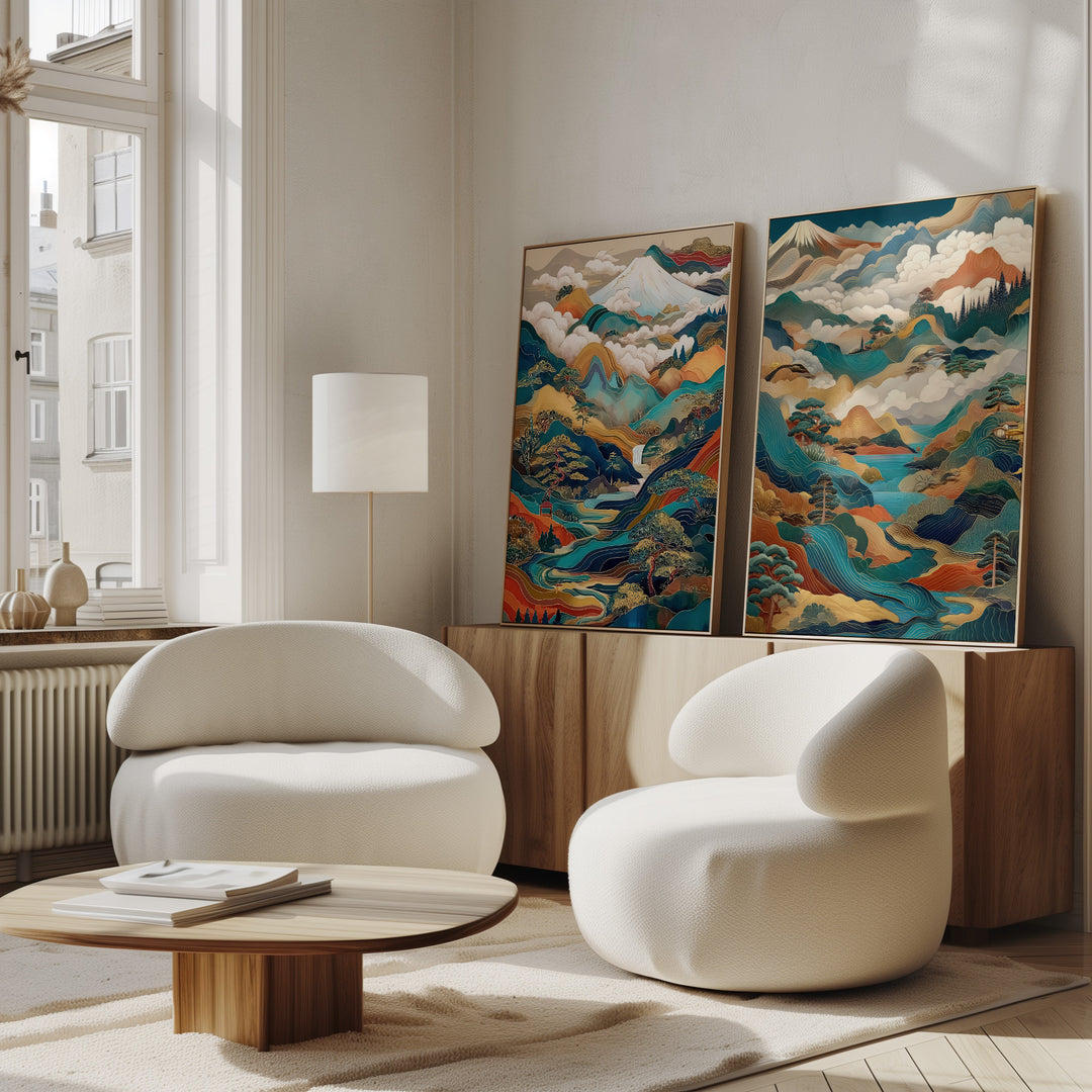 Echo Whispers of Japan Fuji Mountain Duo Prints