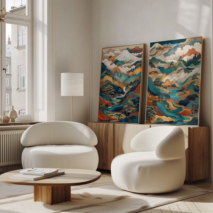 Echo Whispers of Japan Fuji Mountain Duo Prints