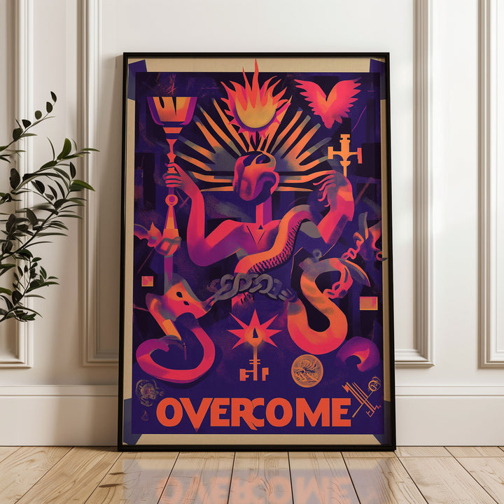 Overcome Vibe Framed Print,gallery,timber border