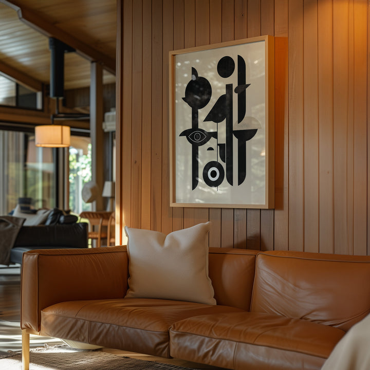 The Abstract Eye Totem,gallery wall,living room,timber border