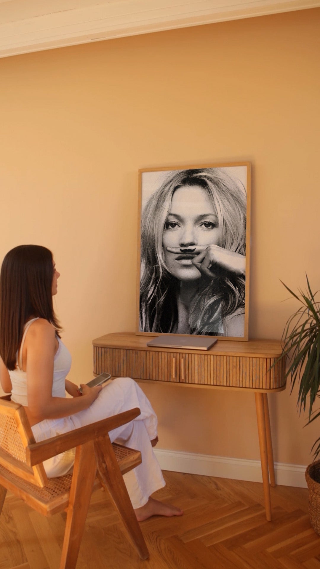 Kate Moss Life is a Joke Photograph Wall Art,gallery wall,timber border