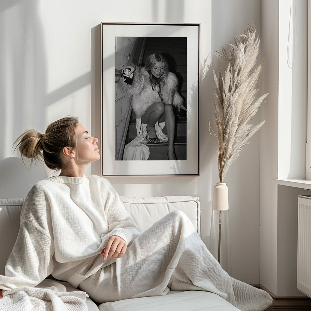 Kate Moss Feminist Photograph Wall Art Print,gallery wall,timber border