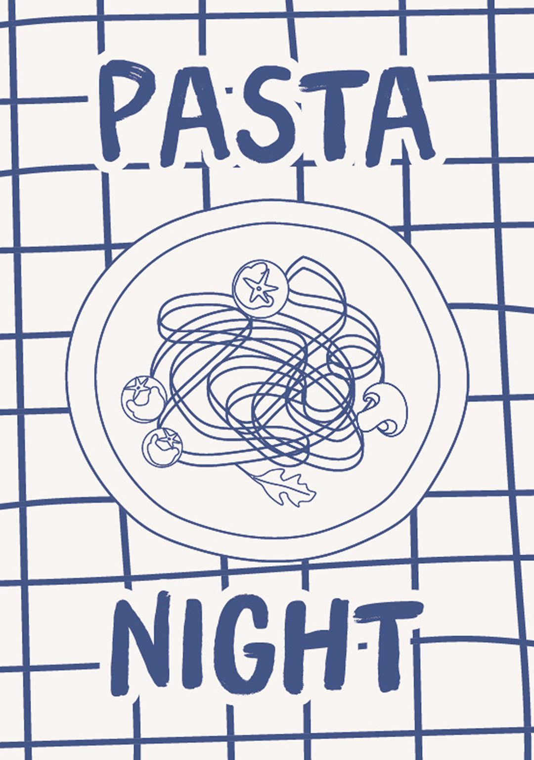 Pasta Night Kitchen Wall Print,frame