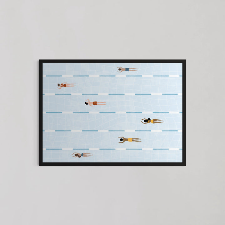 Swimming Pool With People Wall Art