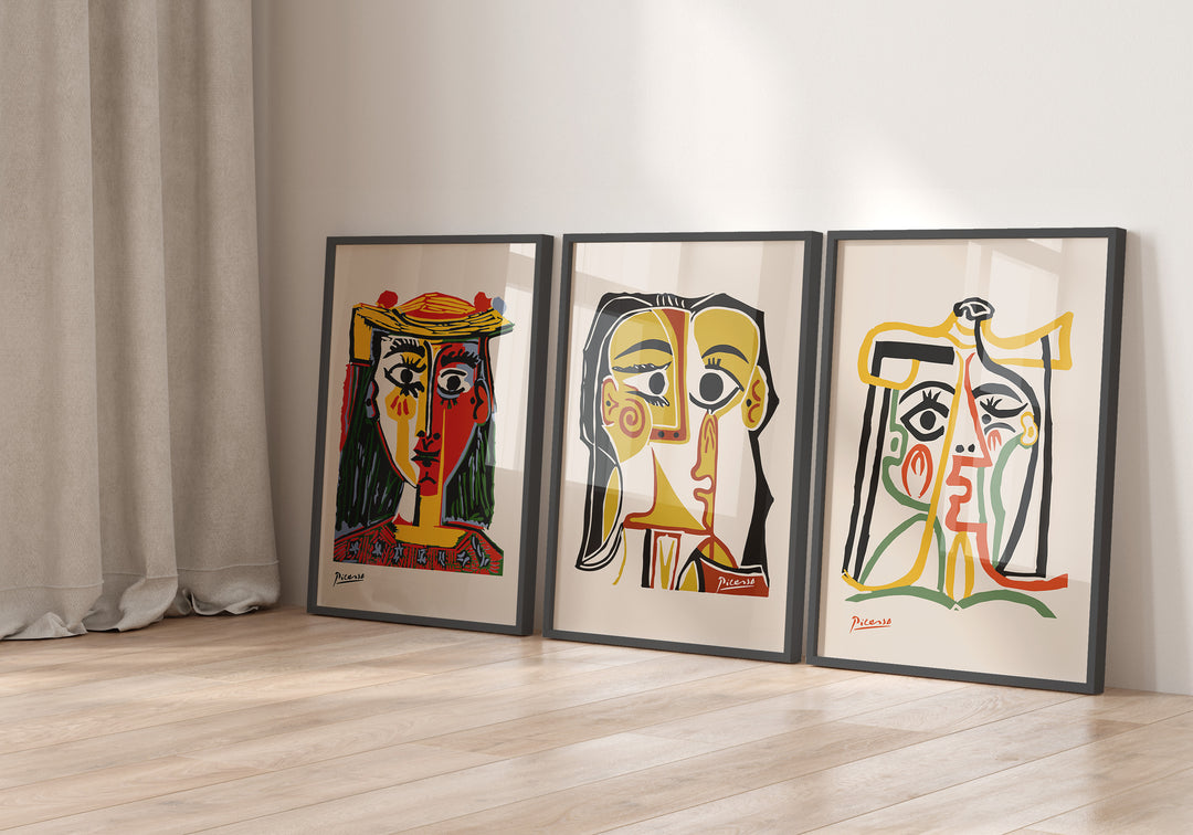 Picasso Multicolor Trio Wall Prints - Set of 3