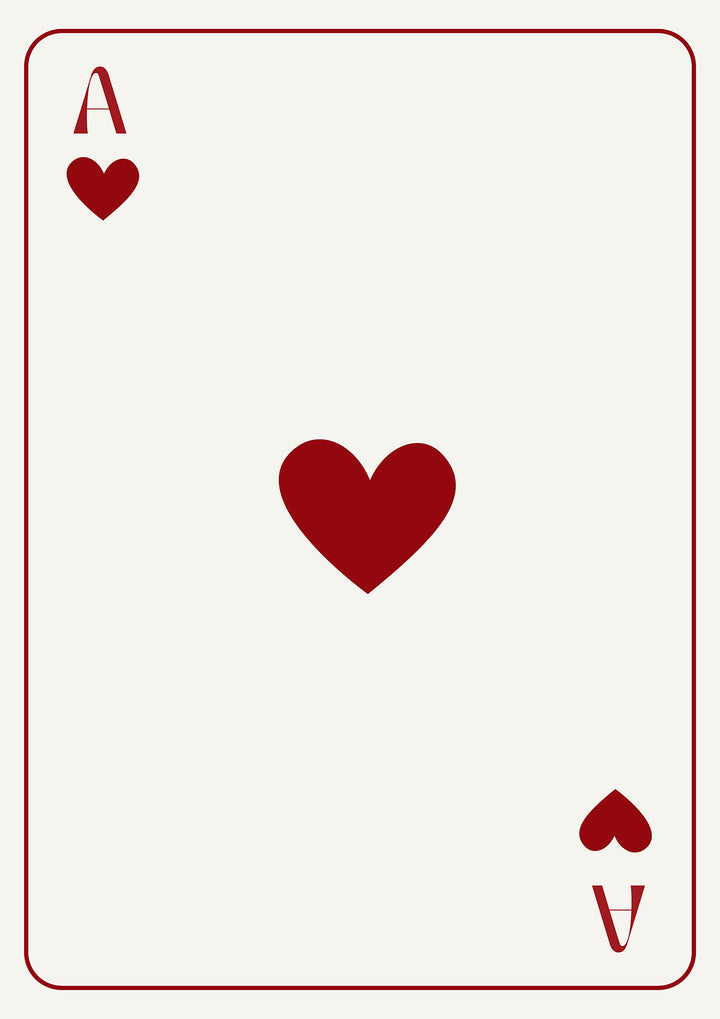 Red Ace of Hearts Print -frame