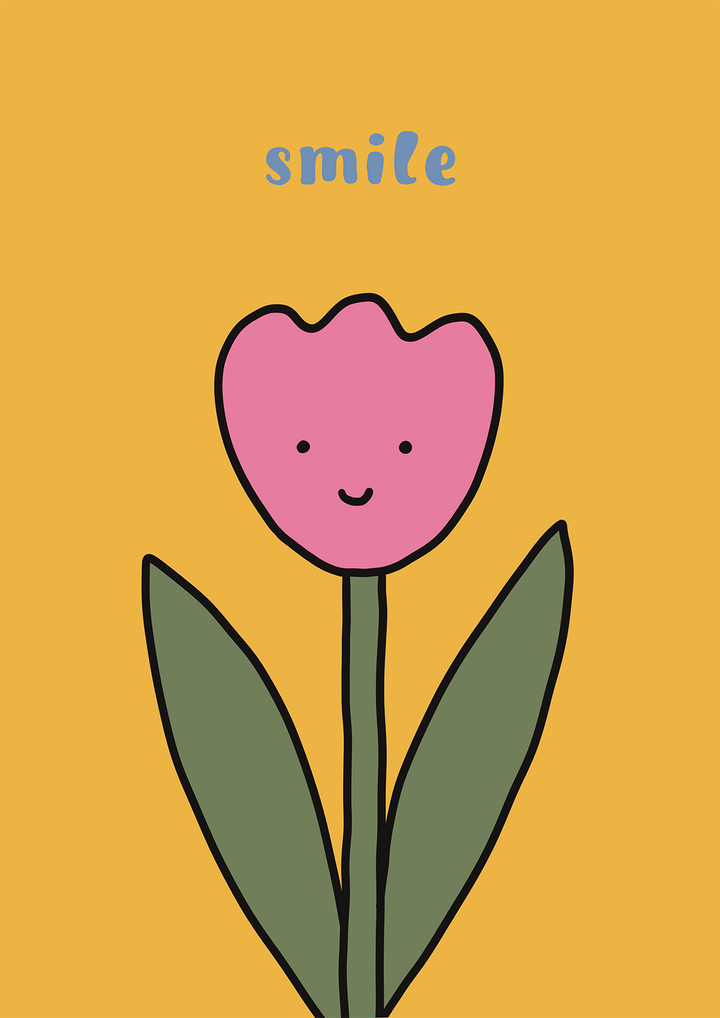 Smile Cute Flower by Lucia Sankovic,frame