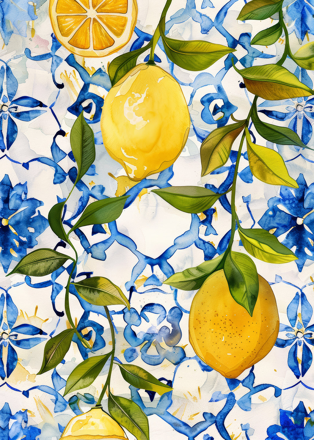 Sorrento Art Lemon Pattern Artwork,frame