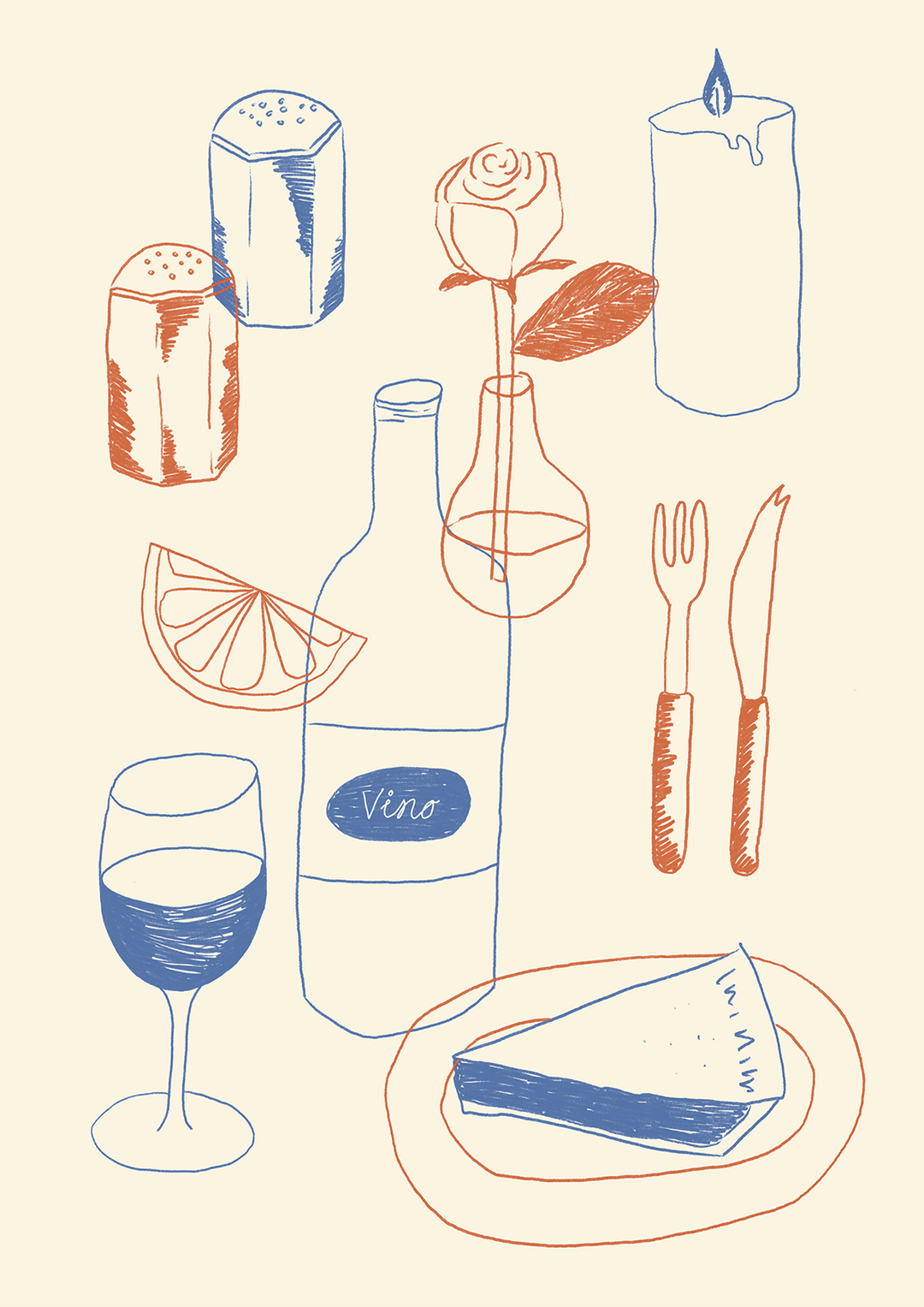 Table Kitchen Illustration by Lucia Sankovic,frame