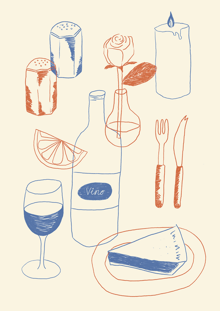 Table Kitchen Illustration by Lucia Sankovic,frame