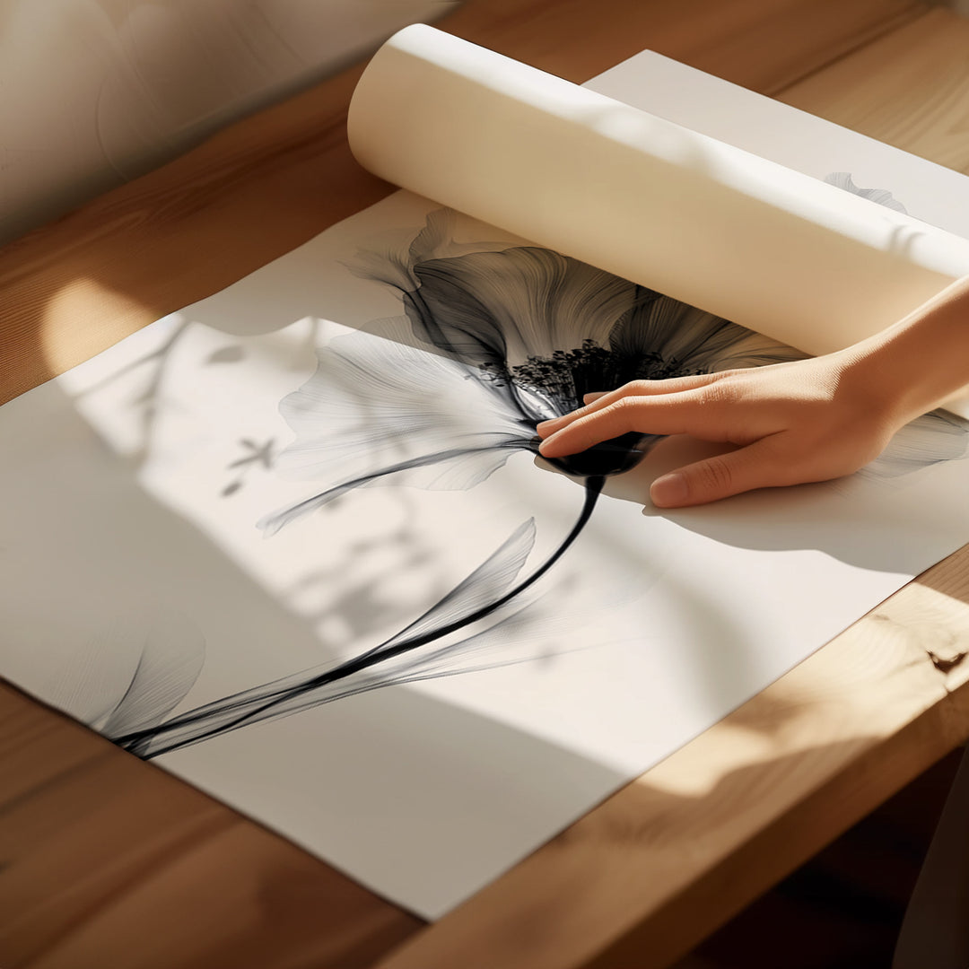 Swan Flowers Trio Painting Wall Art Prints