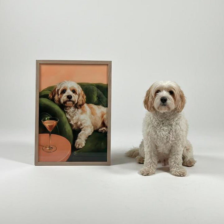 Martini Paws Hour Personalised Pet Upload Wall Art