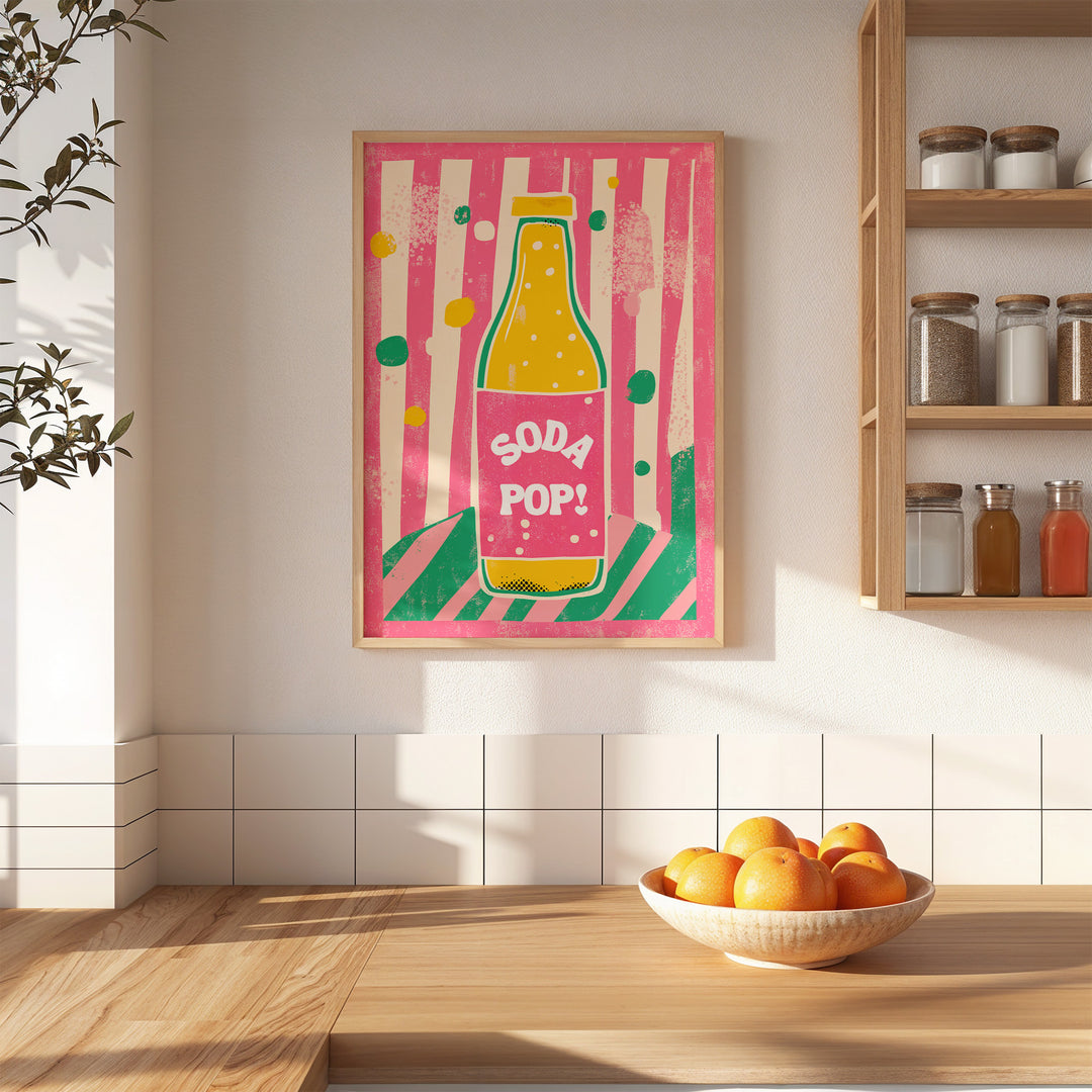 Soda Pop Funky Wall Art,kitchen,timber border