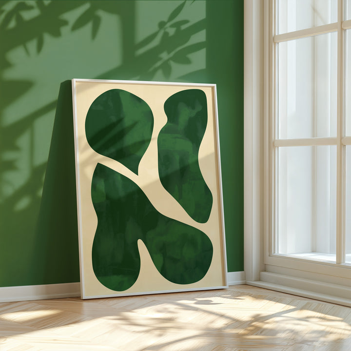 Moss Leaf Abstract Wall art,gallery,timber border