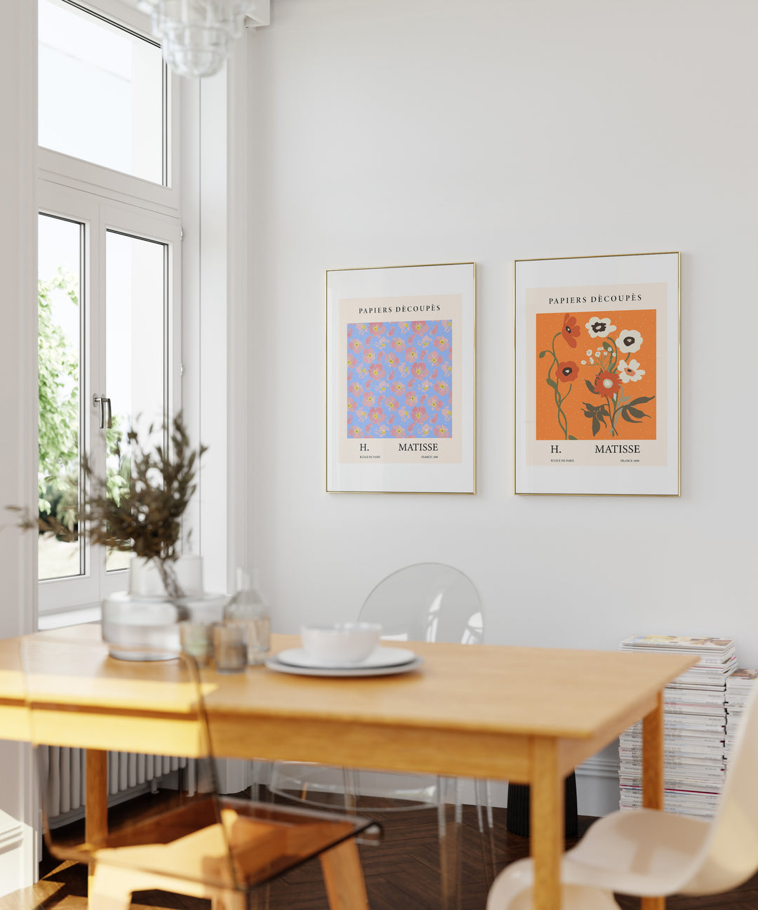 Henri Matisse Flower Market Pair,dinning room,white border