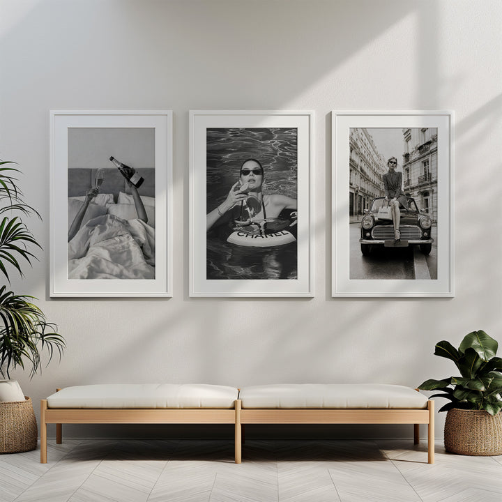 Fashion Modern Trio Wall Art Photography,gallery wall,white border