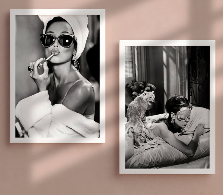 Audrey Hepburn Set of 2,galery wall,timber border