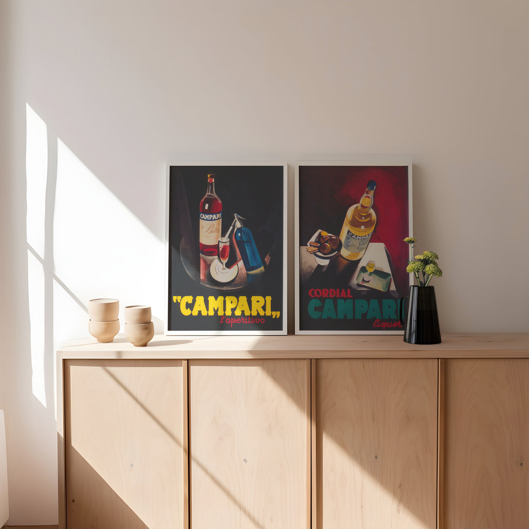 Bitter Campari Kitchen Pair Wall Art,living room,white border