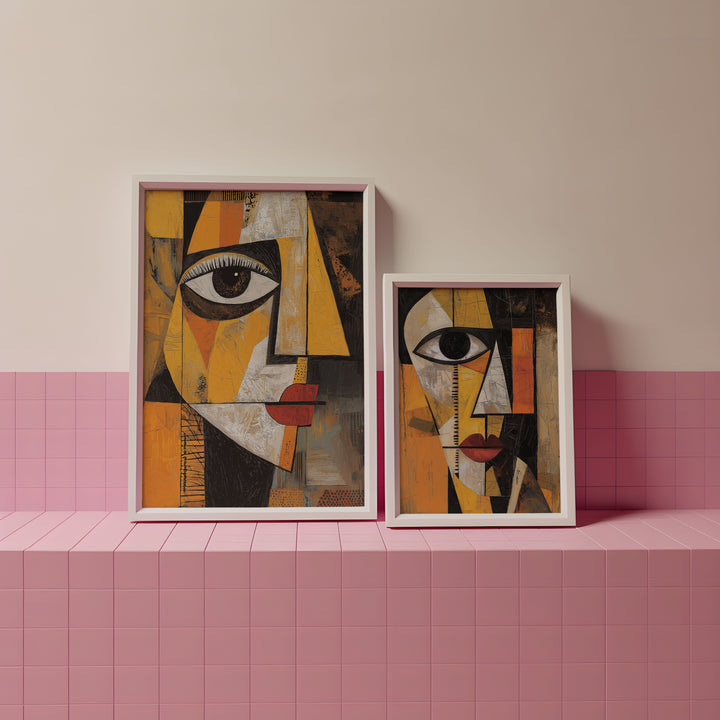 Fragments of Expression Wall Art Pair,livingroom,gallery wall,black border