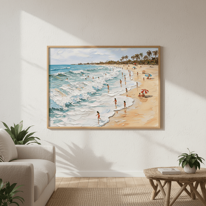 A Day by the Beach Painting Wall Art Print wall - art - picture - poster