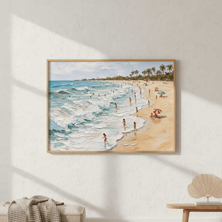 A Day by the Beach Painting Wall Art Print wall - art - picture - poster
