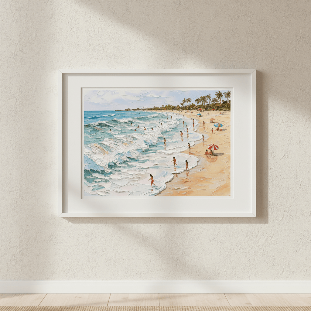 A Day by the Beach Painting Wall Art Print wall - art - picture - poster