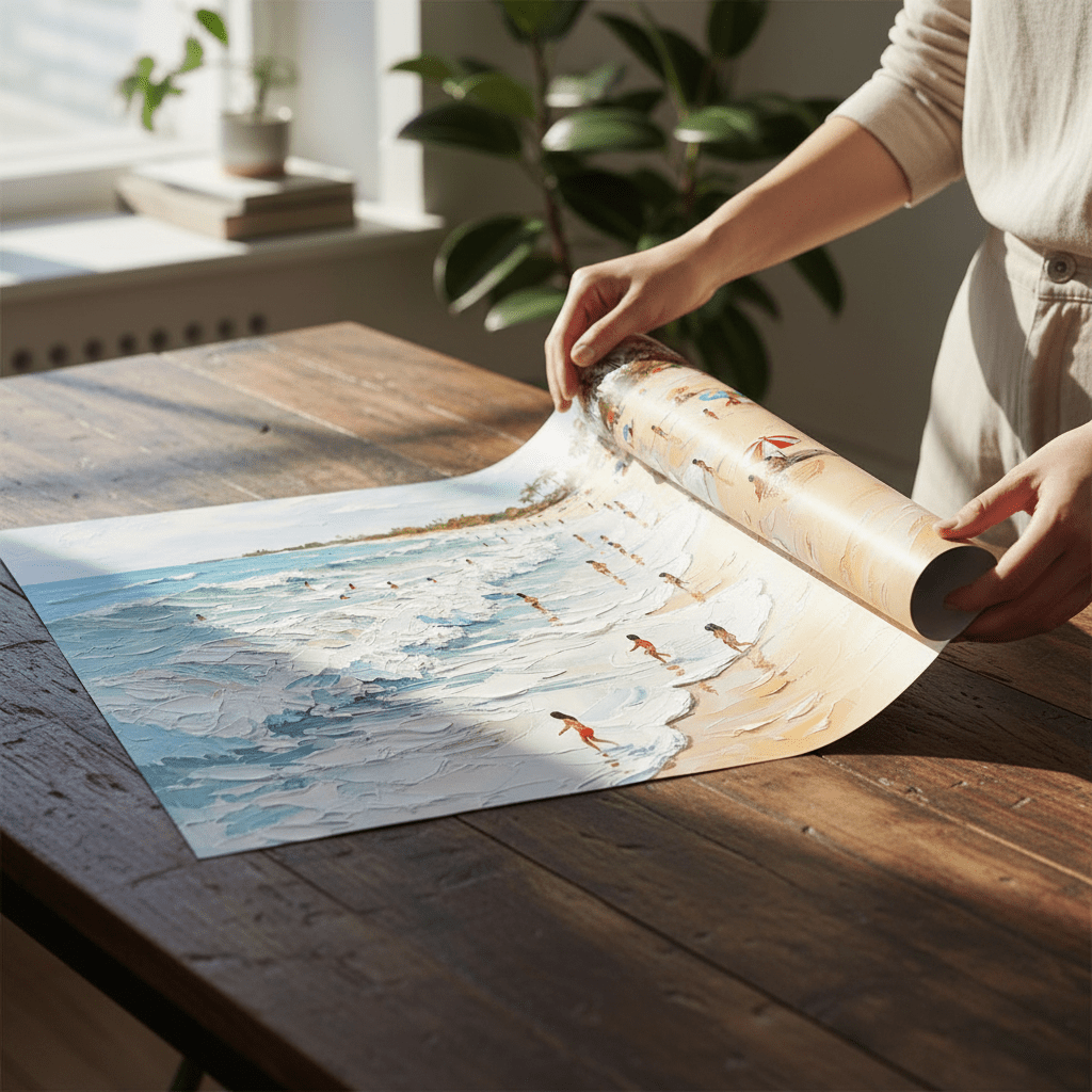 A Day by the Beach Painting Wall Art Print wall - art - picture - poster
