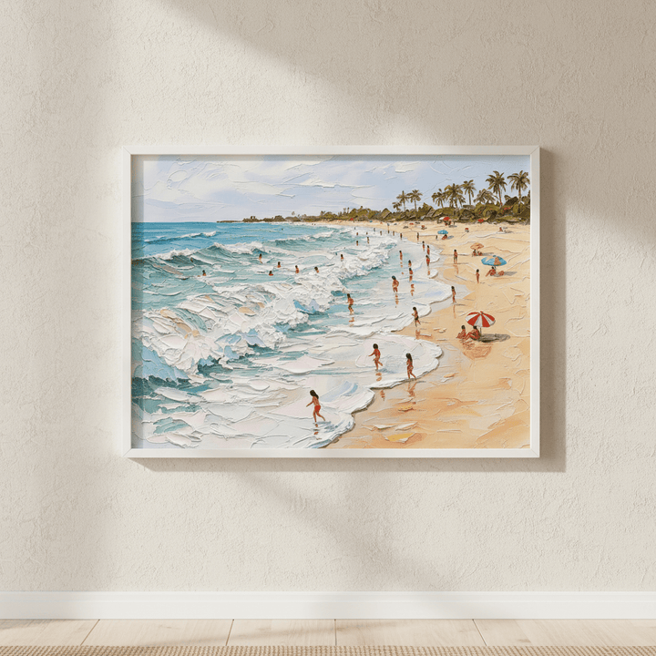 A Day by the Beach Painting Wall Art Print wall - art - picture - poster
