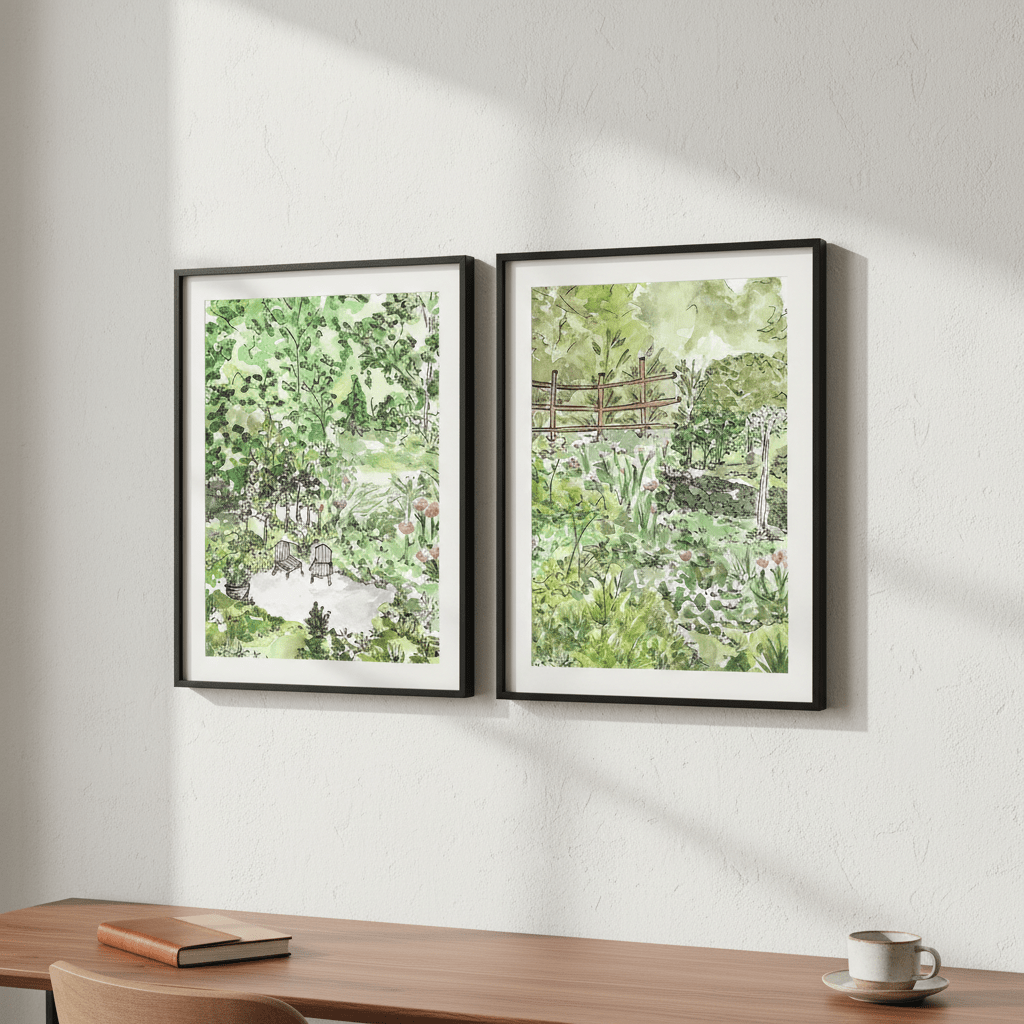 A Garden for Two Set of 2 by Josephine Wianto wall - art - picture - poster