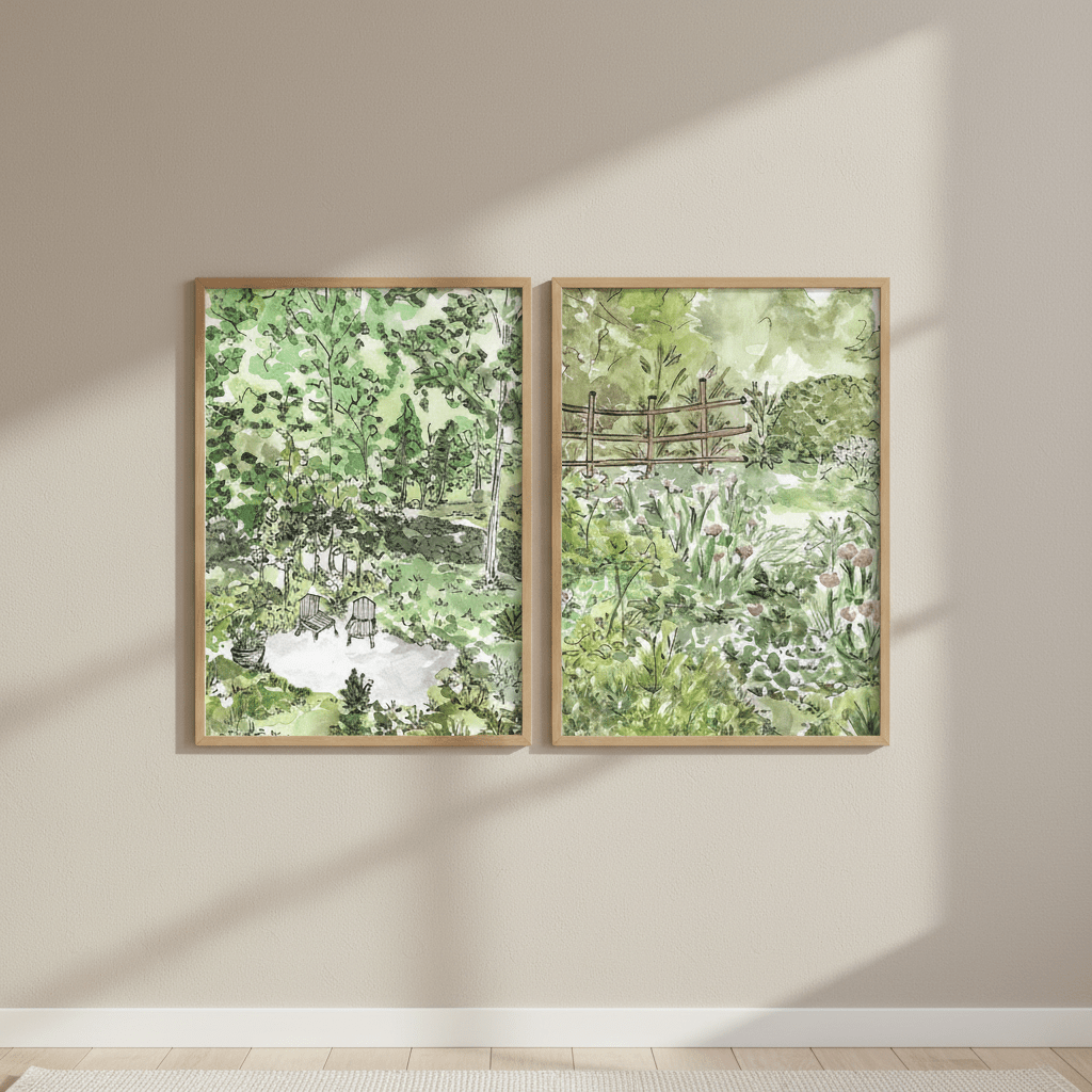 A Garden for Two Set of 2 by Josephine Wianto wall - art - picture - poster