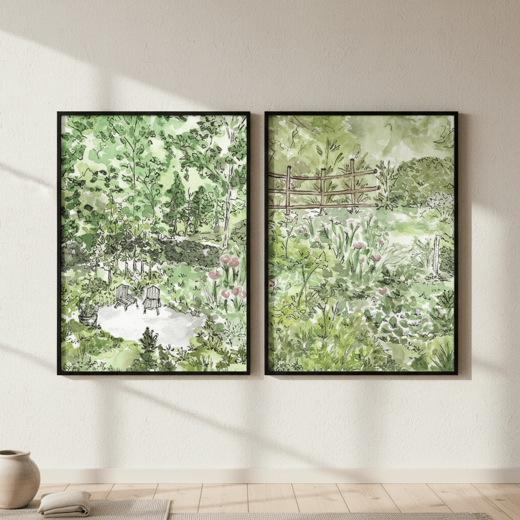 A Garden for Two Set of 2 by Josephine Wianto wall - art - picture - poster