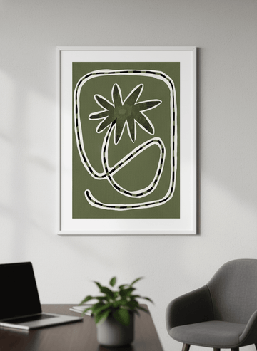 Contemporary wall art featured in a bright modern office workspace