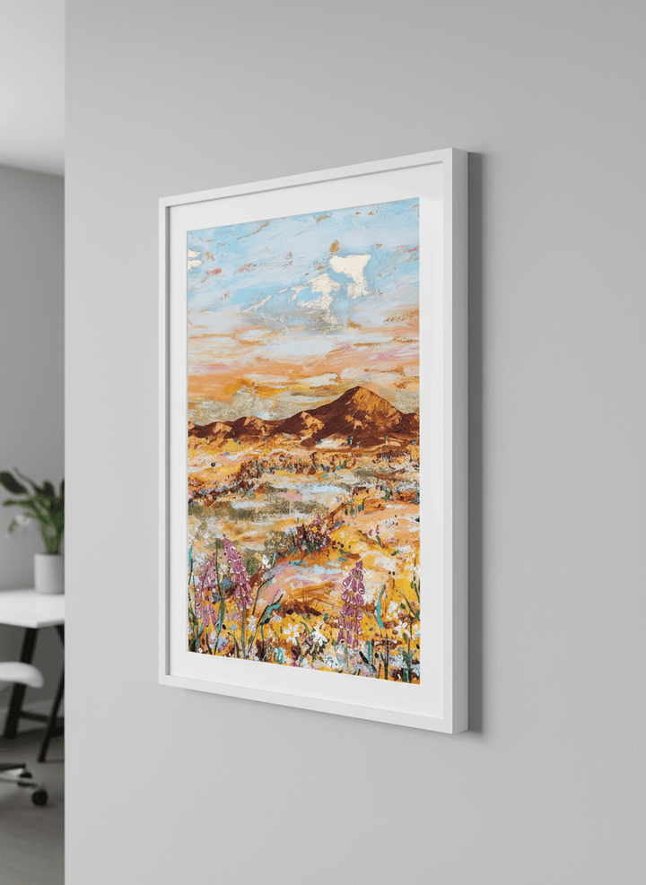 Contemporary wall art featured in a bright modern office workspace