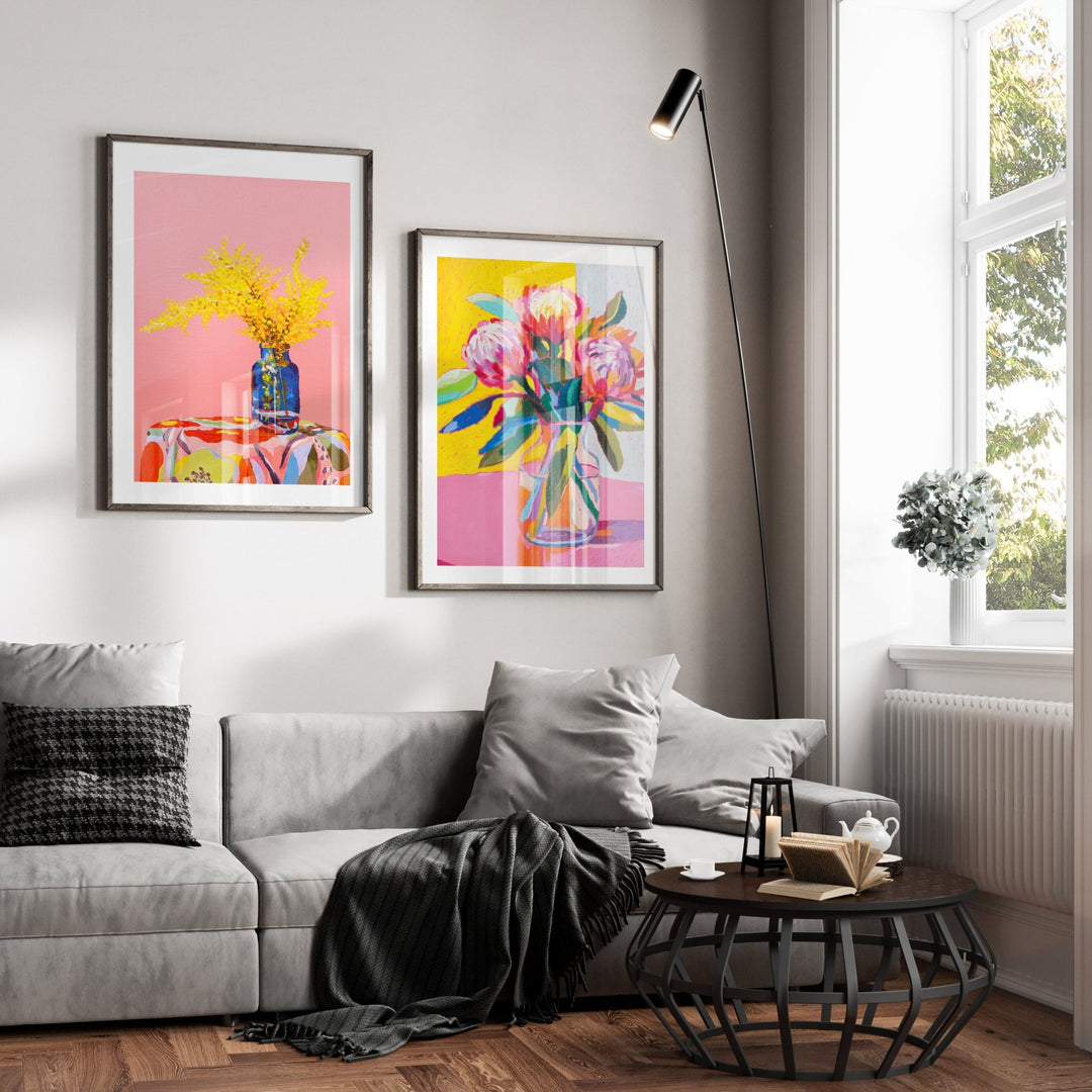 A Playful Floral Pair by Julia Ockert wall - art - picture - poster