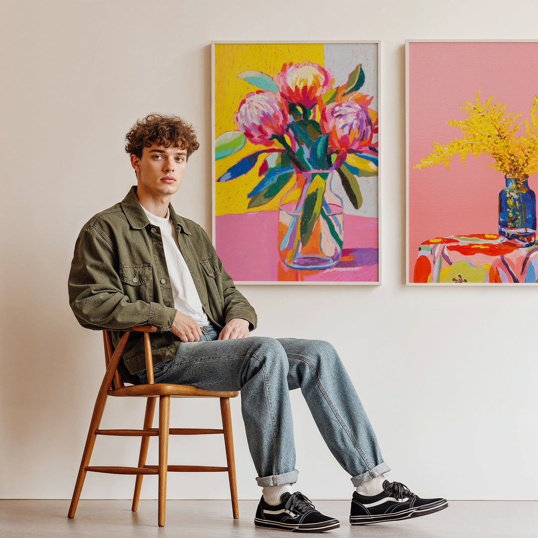 A Playful Floral Pair by Julia Ockert wall - art - picture - poster