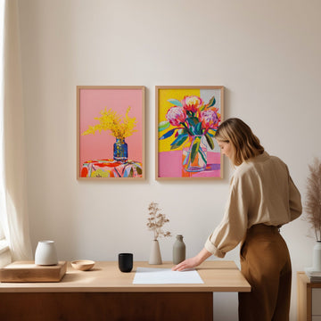 A Playful Floral Pair by Julia Ockert wall - art - picture - poster
