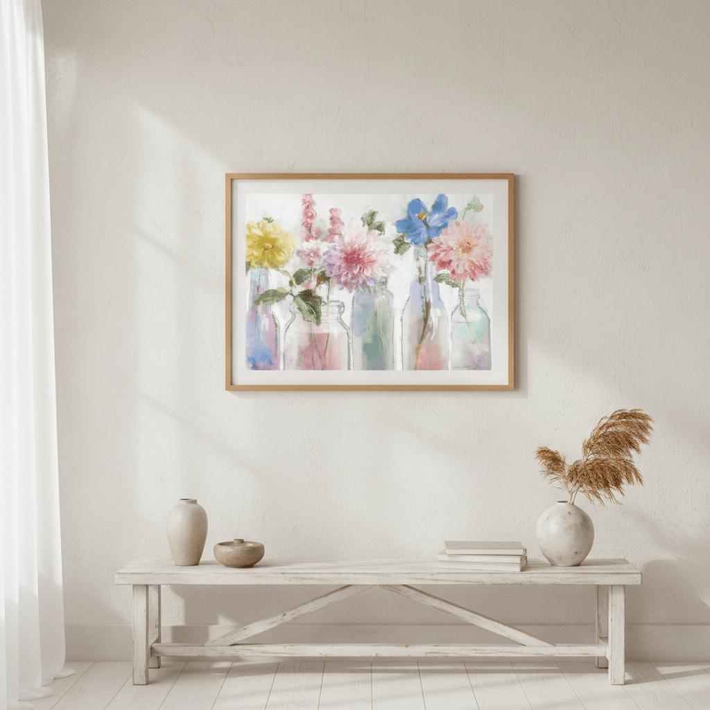 A Row of Colorful Floral by Julia Cheney wall - art - picture - poster