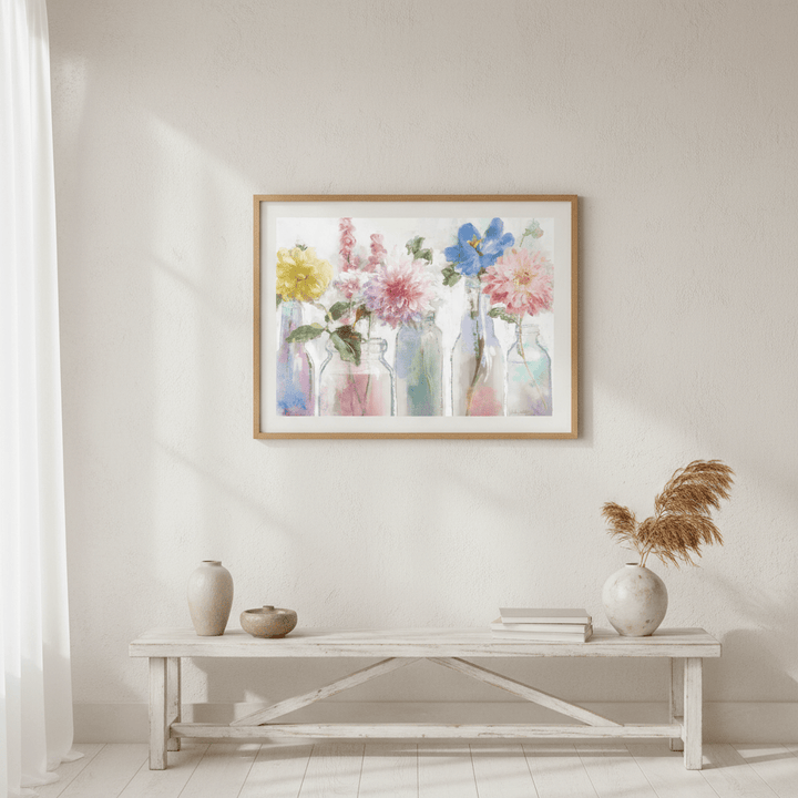 A Row of Colorful Floral by Julia Cheney wall - art - picture - poster