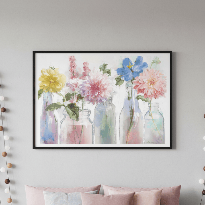 A Row of Colorful Floral by Julia Cheney wall - art - picture - poster