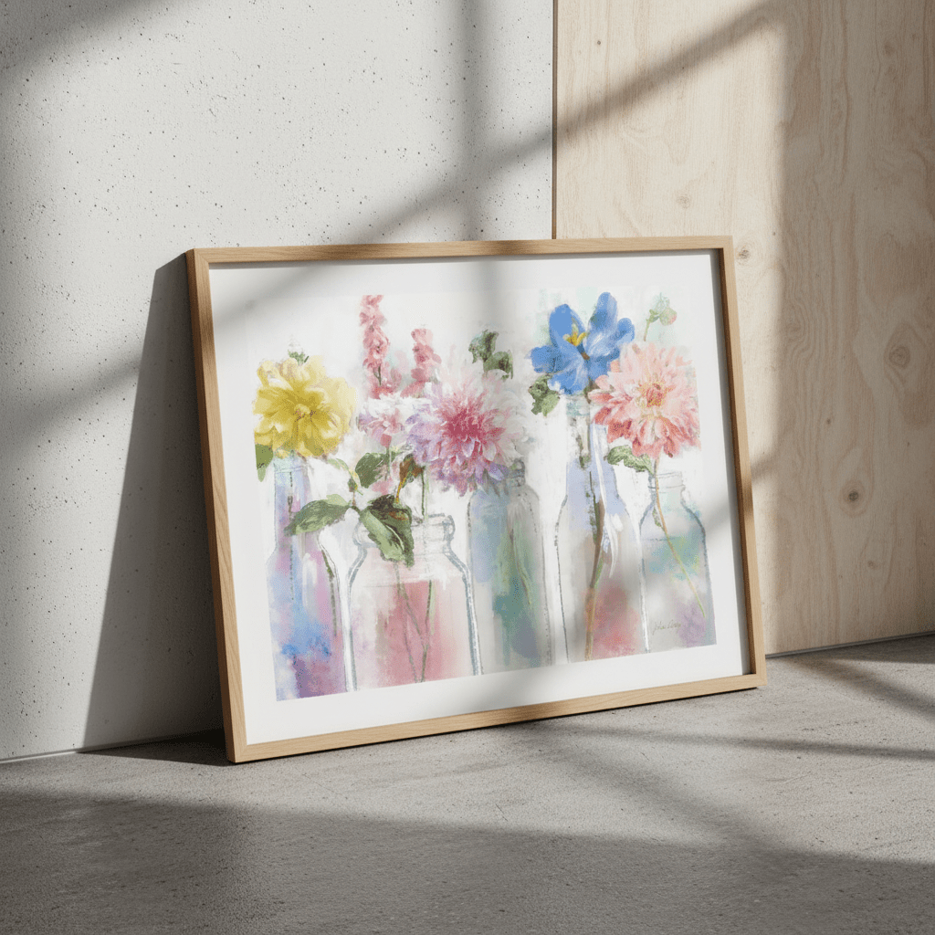 A Row of Colorful Floral by Julia Cheney wall - art - picture - poster