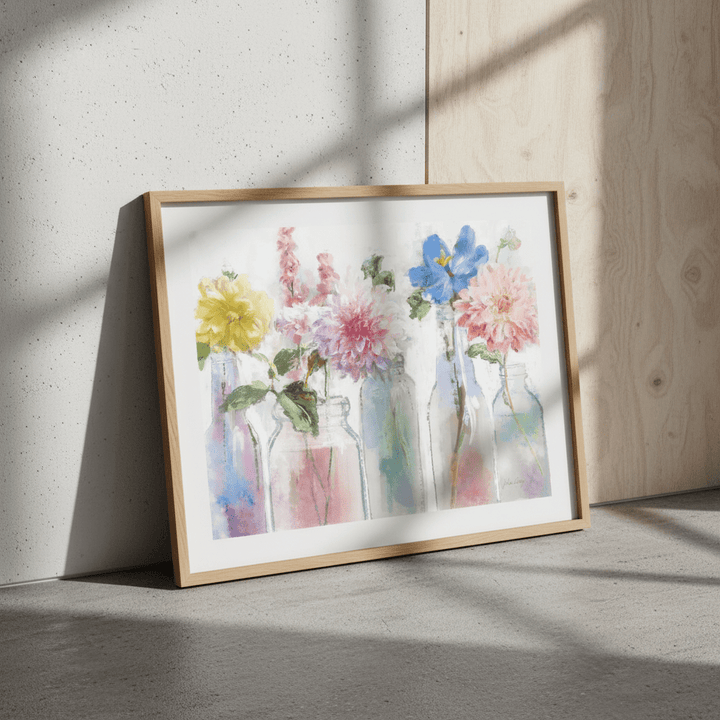 A Row of Colorful Floral by Julia Cheney wall - art - picture - poster