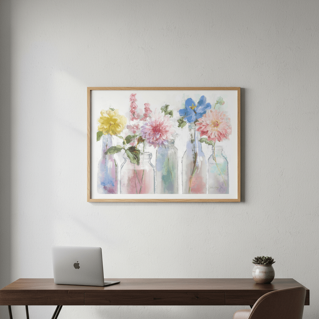 A Row of Colorful Floral by Julia Cheney wall - art - picture - poster