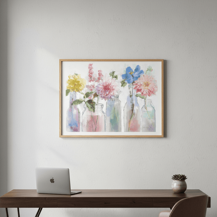 A Row of Colorful Floral by Julia Cheney wall - art - picture - poster