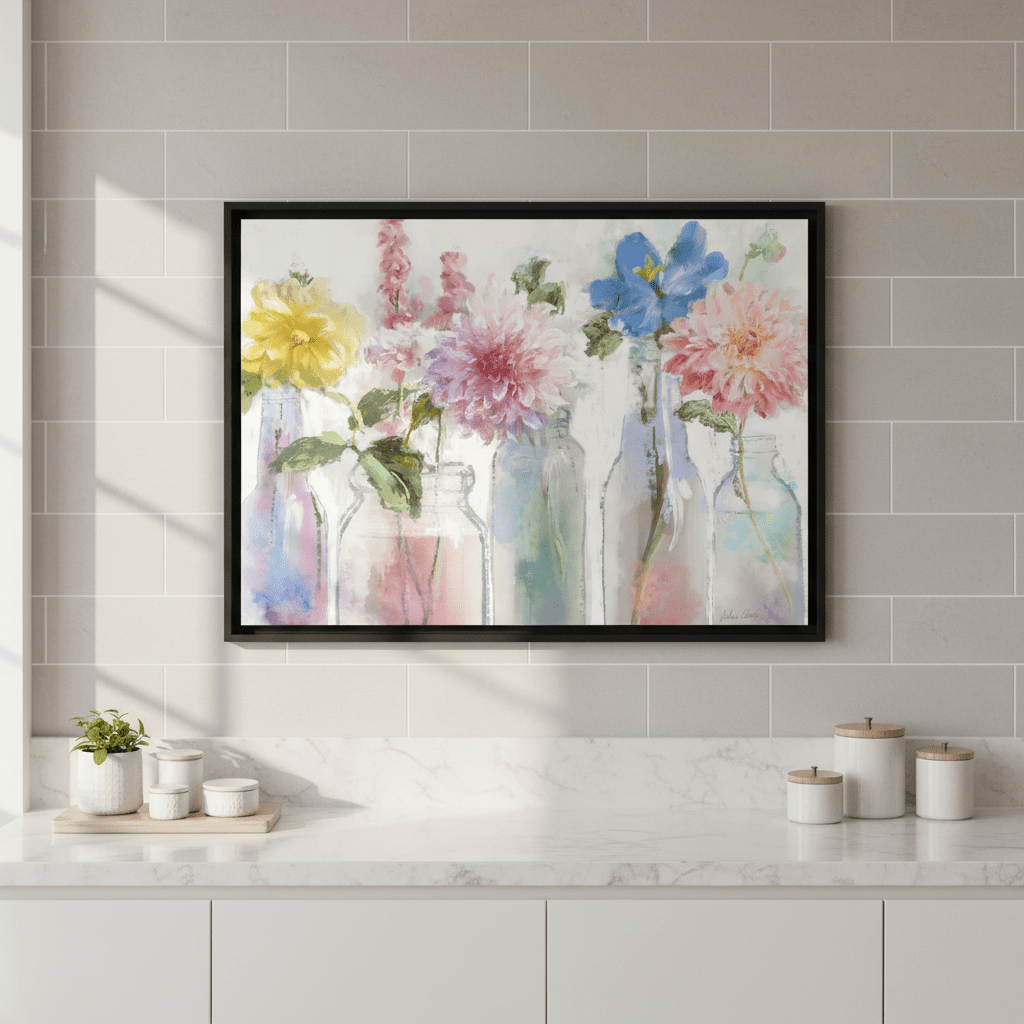 A Row of Colorful Floral by Julia Cheney wall - art - picture - poster