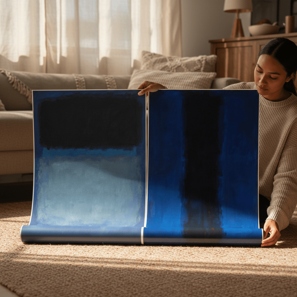 A Sea of Blue Rothko Inspired Set of 2 Abstract Prints wall - art - picture - poster