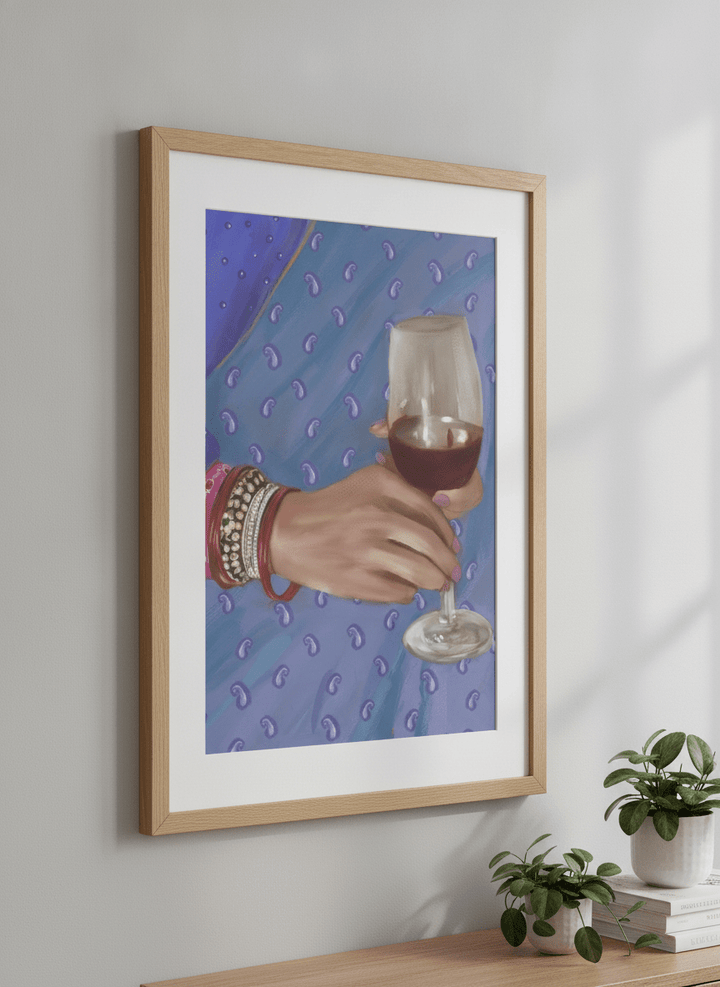 Modern wall art styled above a sofa in a neutral living room