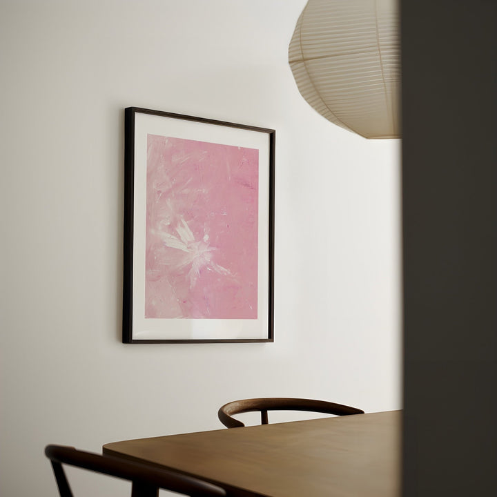 A Splash of White on Pink Abstract Art - Style My Wall