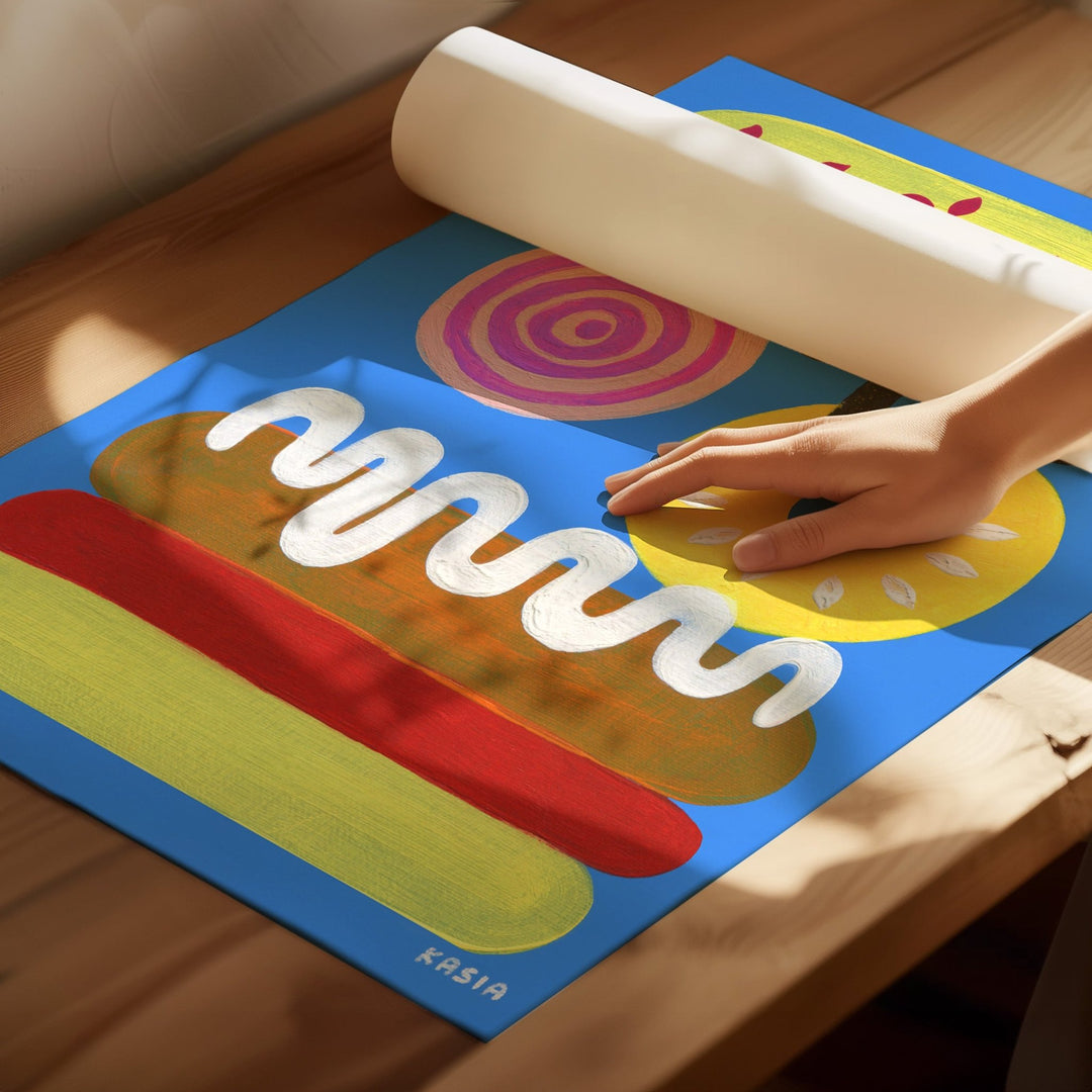 A Tall Summer Splash Tale Burgers Set of 3 by Kasia Sykus wall - art - picture - poster