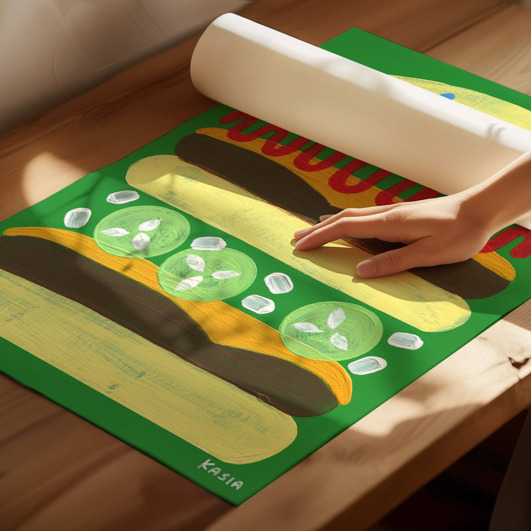 A Tall Summer Splash Tale Burgers Set of 3 by Kasia Sykus wall - art - picture - poster